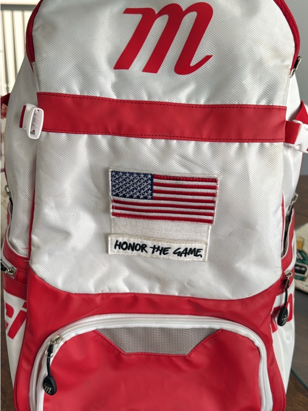 Mizuno Kids Red & White 'Honor The Game' Backpack